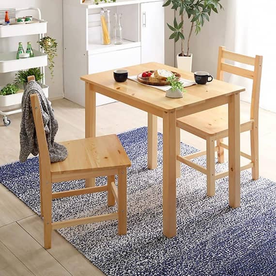 天然木パイン食卓3点セット (NA) 1枚目画像