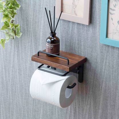 棚付きヴィンテージトイレットペーパーホルダー シングル ダークブラウン 通販 ニトリネット 公式 家具 インテリア通販