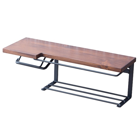 棚付きヴィンテージトイレットペーパーホルダー(ストックタイプ ダークブラウン) 7枚目画像