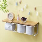 棚付きヴィンテージトイレットペーパーホルダー(ストックタイプ ナチュラル) 1枚目画像