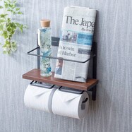 棚付きヴィンテージトイレットペーパーホルダー(ハイタイプ)