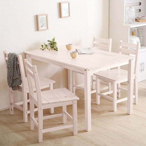 天然木パイン食卓5点セット (WW) 1枚目画像