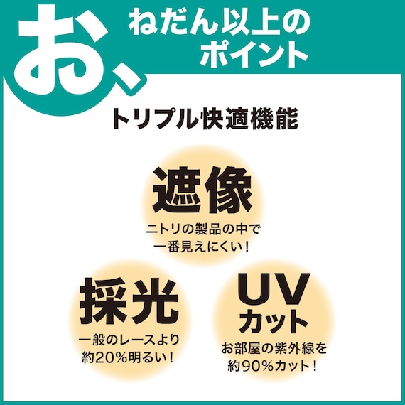 遮像・採光156サイズレースカーテン WV1020 (WV 150×253×2) 10枚目画像