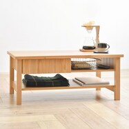 縦スリットが美しい北欧調センターテーブル (幅90cm)【一部期間限定価格：11/28～1/5まで】