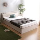 棚・コンセント付きチェストベッドフレーム(SD WH) 1枚目画像