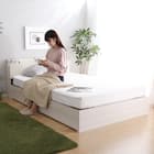 棚・コンセント付きチェストベッドフレーム(SD WH) 8枚目画像