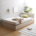 棚・コンセント付きチェストベッドフレーム(D WH) 1枚目画像