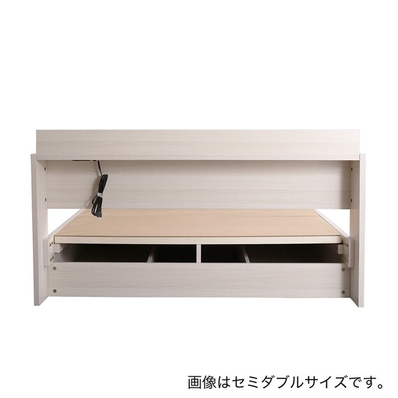 棚・コンセント付きチェストベッドフレーム(D WH) 19枚目画像