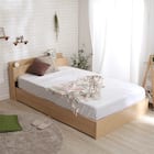 棚・コンセント付きチェストベッドフレーム(SD OAK) 1枚目画像