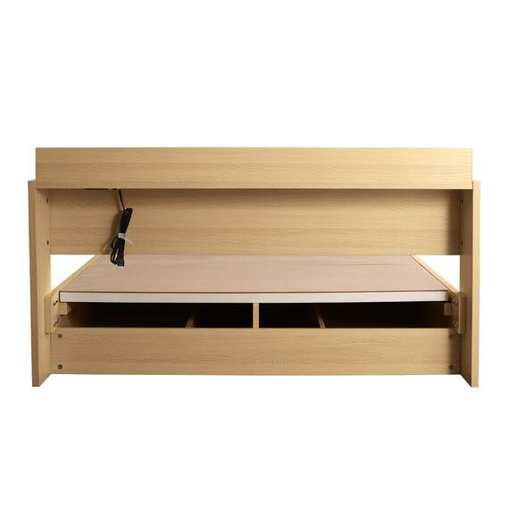 棚・コンセント付きチェストベッドフレーム(SD OAK) 19枚目画像