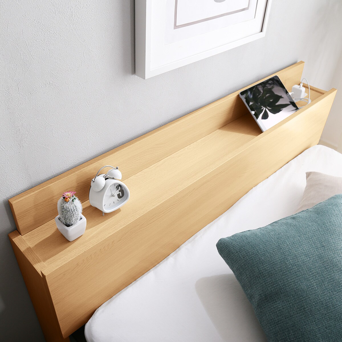 棚・コンセント付きチェストベッドフレーム(D OAK) | ニトリネット