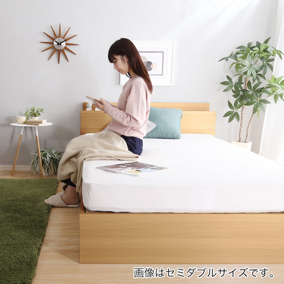 棚・コンセント付きチェストベッドフレーム(D OAK) 9枚目画像