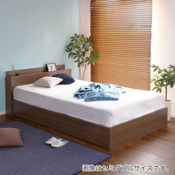 棚・コンセント付きチェストベッドフレーム(S WAL) 1枚目画像