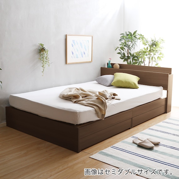 棚・コンセント付きチェストベッドフレーム(S WAL) 6枚目画像