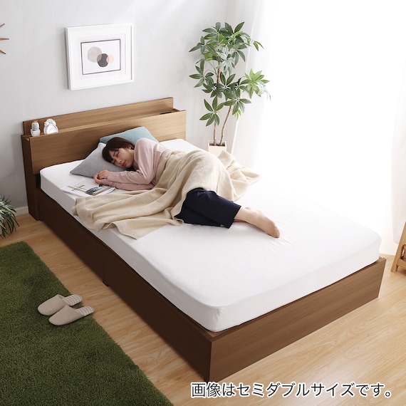 棚・コンセント付きチェストベッドフレーム(S WAL) 7枚目画像