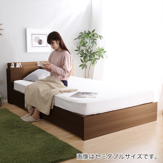 棚・コンセント付きチェストベッドフレーム(S WAL) 8枚目画像