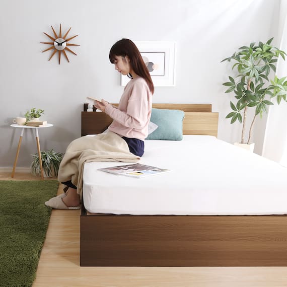 棚・コンセント付きチェストベッドフレーム(SD WAL) 9枚目画像