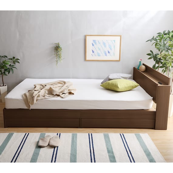 棚・コンセント付きチェストベッドフレーム(SD WAL) 11枚目画像