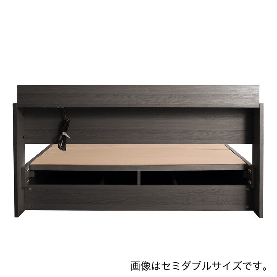 棚・コンセント付きチェストベッドフレーム(S DBR) 19枚目画像