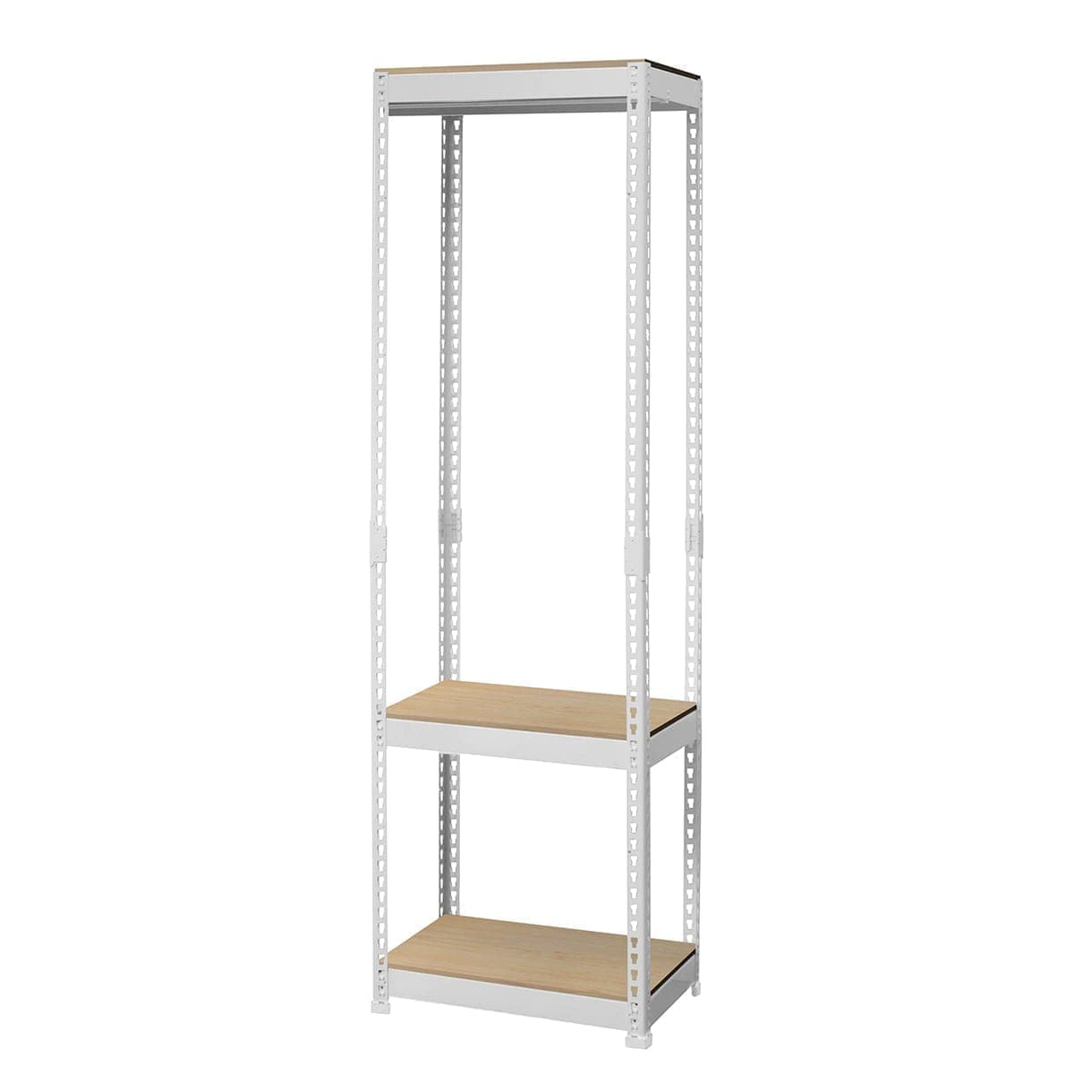 METAL & WOOD】高耐荷重 ハンガーラック 幅51cm 3段(ホワイト