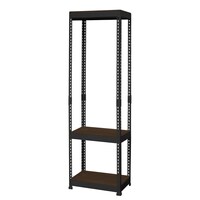 【METAL & WOOD】高耐荷重 ハンガーラック 幅51cm 3段(ブラック)