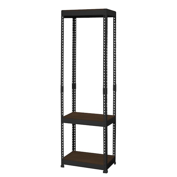 【METAL & WOOD】高耐荷重 ハンガーラック 幅51cm 3段(ブラック) 1枚目画像