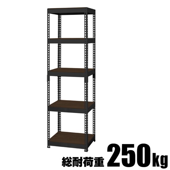 METAL & WOOD】高耐荷重 シェルフ5段 幅51cm (ブラック) | ニトリ 
