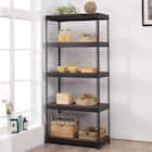 【METAL & WOOD】高耐荷重 シェルフ5段 幅81cm (ブラック) 1枚目画像