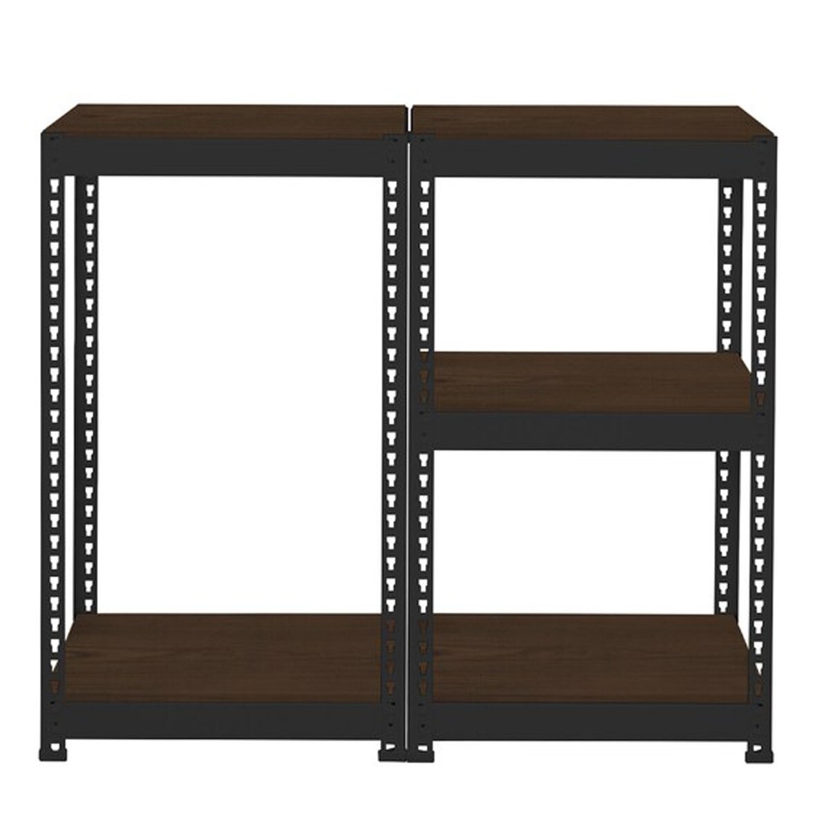 METAL & WOOD】高耐荷重 シェルフ5段 幅51cm (ブラック