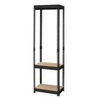 【METAL & WOOD】高耐荷重 ハンガーラック 幅51cm 3段(ブラック / メッシュボード付き) 2枚目画像