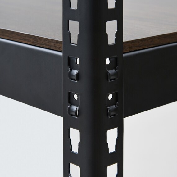 【METAL & WOOD】高耐荷重 ハンガーラック 幅51cm 3段(ブラック / メッシュボード付き) 6枚目画像