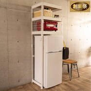 【METAL & WOOD】高耐荷重 冷蔵庫・ゴミ箱上ラック 幅62cm【期間限定価格:8/8~9/24まで】