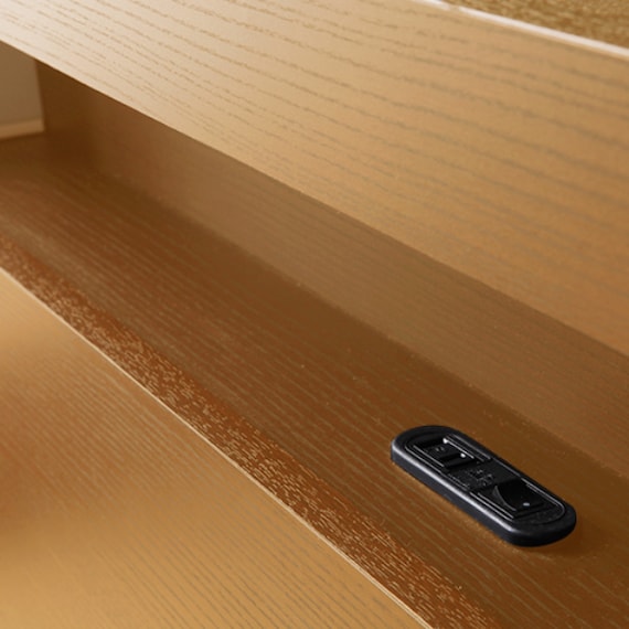 シングル棚・照明・コンセント付きフロアベッドフレーム(KWNJ NA) 4枚目画像