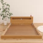 シングル棚・照明・コンセント付きフロアベッドフレーム(KWNJ NA) 6枚目画像