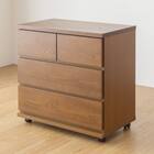 天然木突板 キャスター付きチェスト (幅70cm BOR BR) 1枚目画像