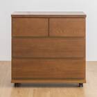 天然木突板 キャスター付きチェスト (幅70cm BOR BR) 2枚目画像