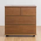 天然木突板 キャスター付きチェスト (幅70cm BOR BR) 2枚目画像