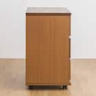 天然木突板 キャスター付きチェスト (幅70cm BOR BR) 3枚目画像