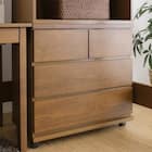 天然木突板 キャスター付きチェスト (幅70cm BOR BR) 5枚目画像