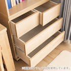 天然木突板 キャスター付きチェスト (幅70cm BOR BR) 6枚目画像