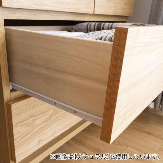 天然木突板 キャスター付きチェスト (幅70cm BOR BR) 8枚目画像