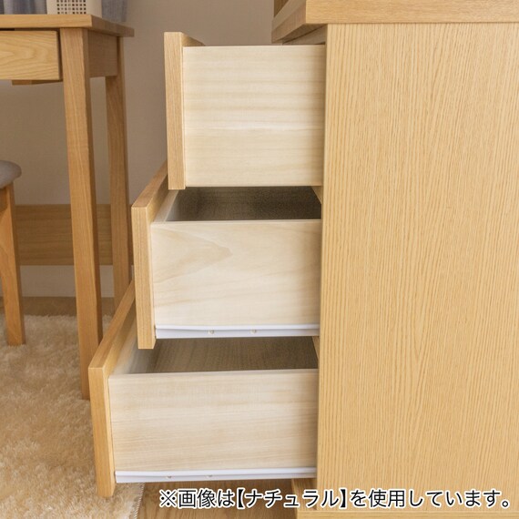 天然木突板 キャスター付きチェスト (幅70cm BOR BR) 10枚目画像