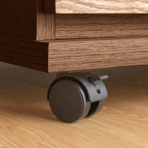 天然木突板 キャスター付きチェスト (幅70cm BOR BR) 12枚目画像