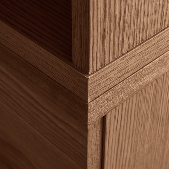 天然木突板 キャスター付きチェスト (幅70cm BOR BR) 16枚目画像