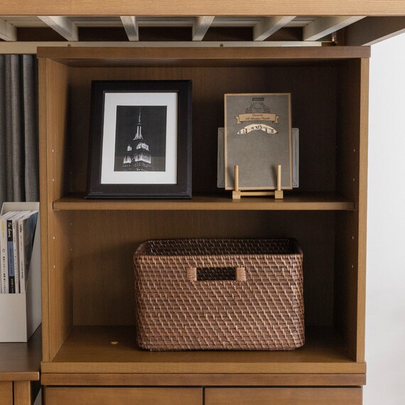 天然木突板 シンプルシェルフ(幅70cm BOR BR)) 11枚目画像