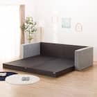 シングルフロアベッド2台セット+クッションキャビネット2個(グレー) 4枚目画像