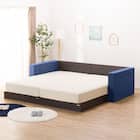 シングルフロアベッド2台セット+クッションキャビネット2個(ネイビー) 3枚目画像