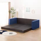 シングルフロアベッド2台セット+クッションキャビネット2個(ネイビー) 4枚目画像