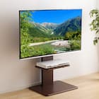 【棚付き】お部屋広々 首振り壁寄せテレビスタンド (S-WAT ロータイプ BR) 1枚目画像