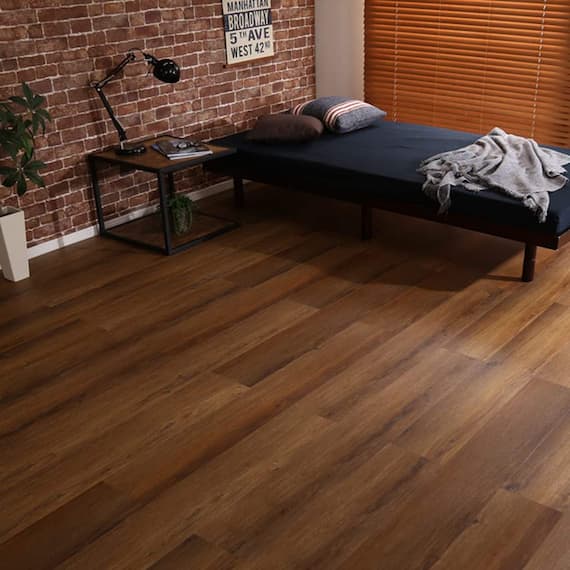 はめ込み式フロアタイル 12枚(ウォールナット 約1.5畳分) 1枚目画像